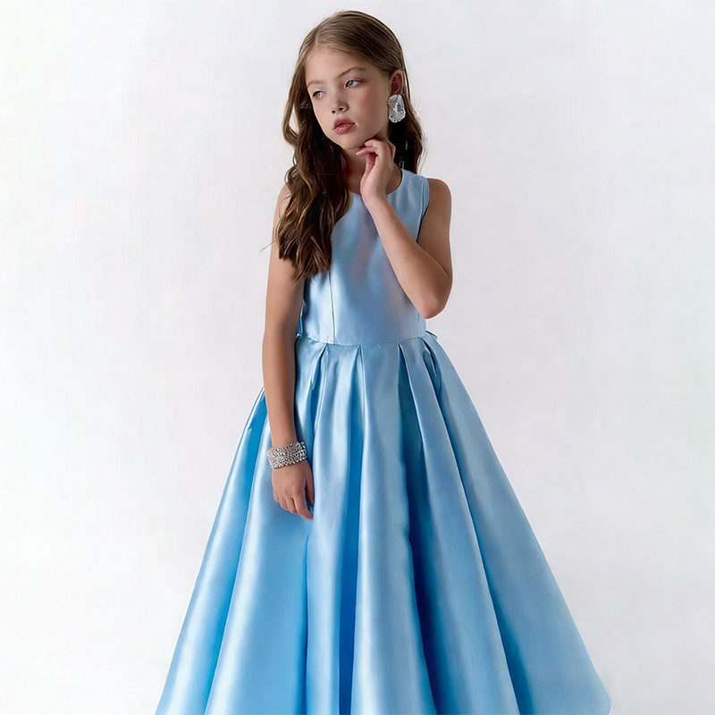 Satin Bow Sleeveless Maxi Dresses - image 12