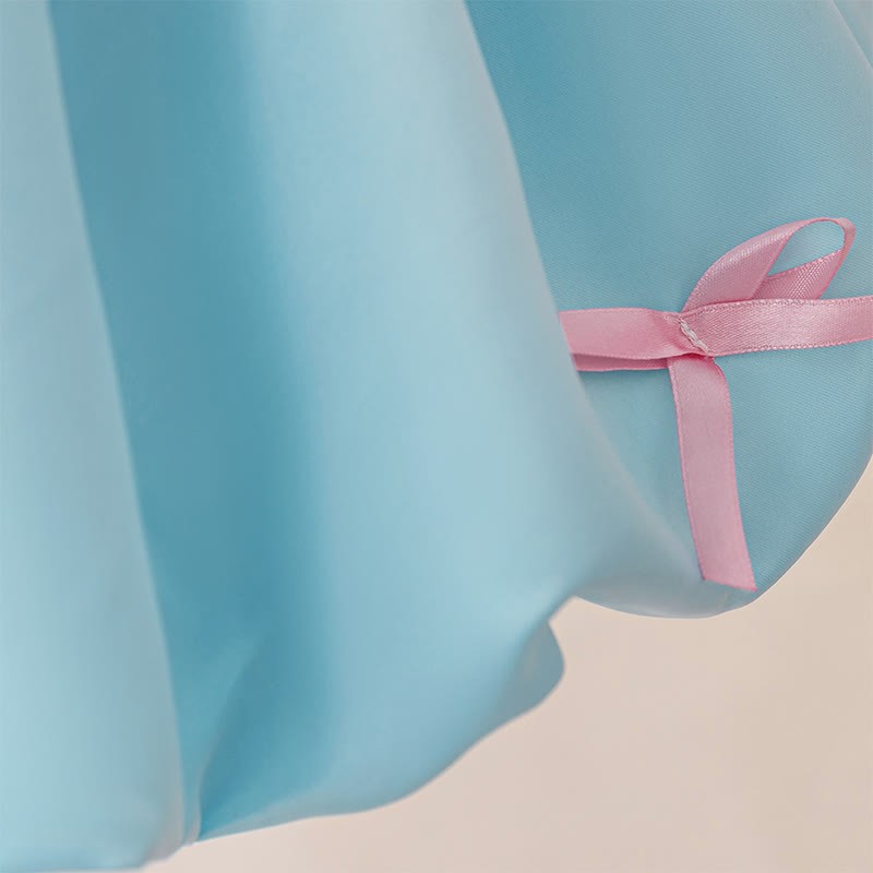 Satin Bow Short Sleeve Mid-long Dresses - image 7