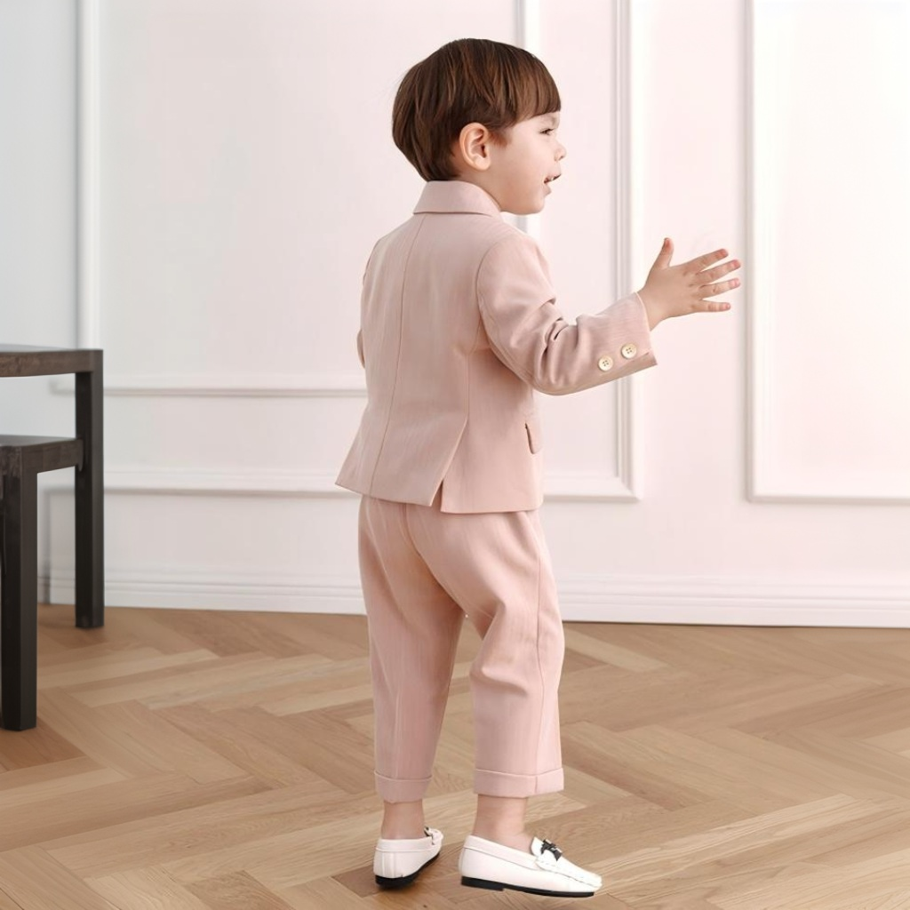 Chemical Fiber Blend Button Long Sleeve Long 5-piece Formal Suit - image 4