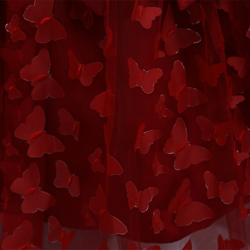 Mesh Bow Rosette Short Sleeve Mid-long Dresses - image 22