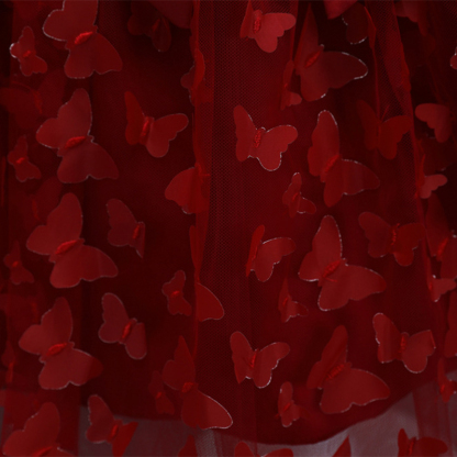 Mesh Bow Rosette Short Sleeve Mid-long Dresses - image 22