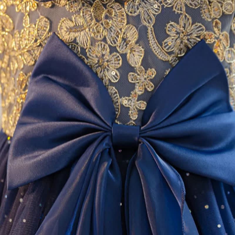 Mesh Bow Ruched Short Sleeve Maxi Dresses - image 6