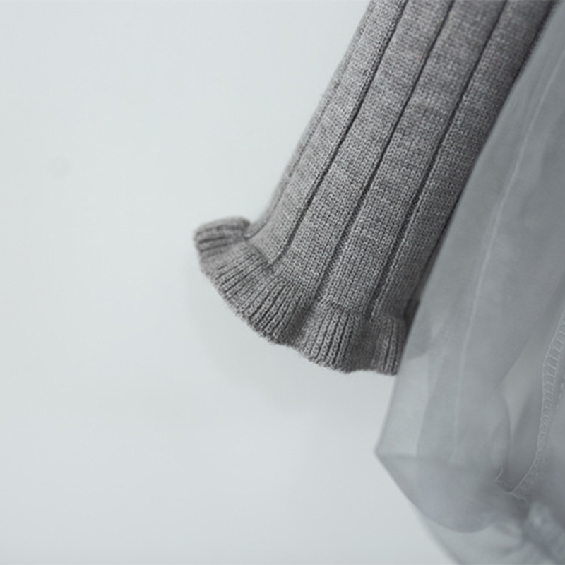 [Archive Sale] Velvet Feather-trimmed Fleece Long Sleeve Mid-long Two-piece Set - image 10