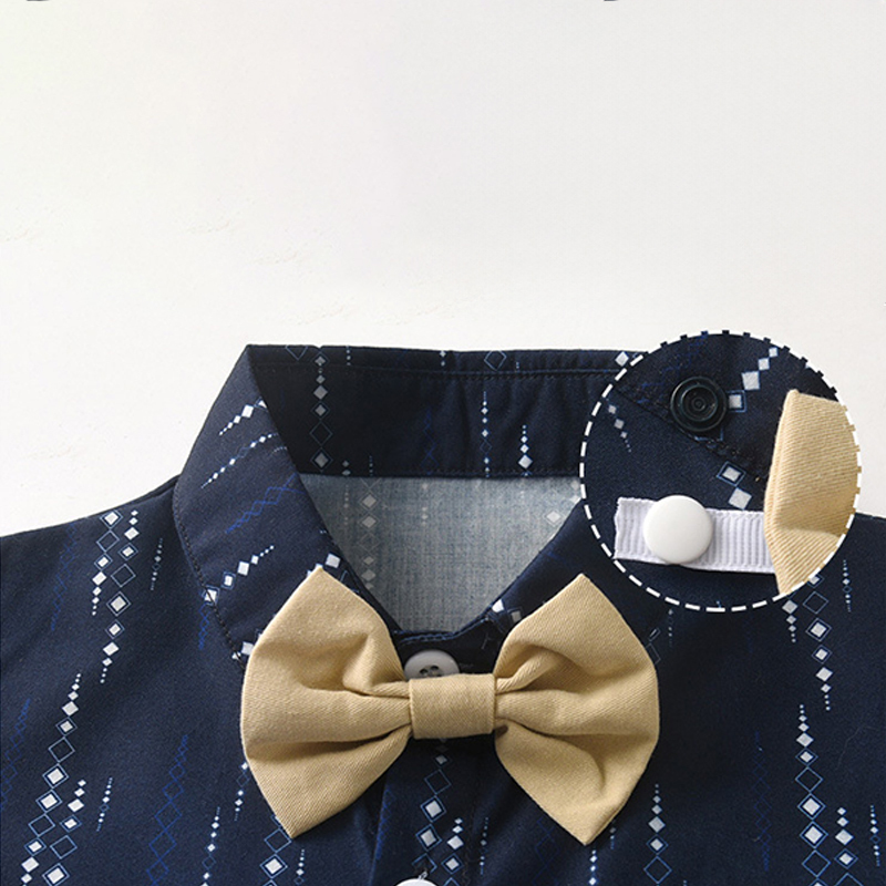 Cotton Bow Overalls Long Sleeve Regular 3-piece Formal Suit - image 26