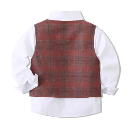 Cotton Bow Long Sleeve Regular 3-piece Formal Suit - image 4