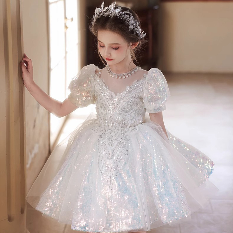 [Archive Sale] Mesh Sequins Short Sleeve Mid-long Dresses - image 4