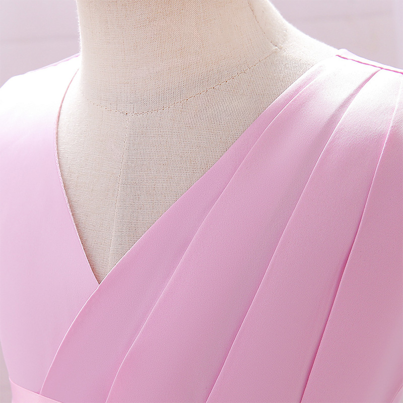 Mesh Bow Folds Sleeveless Mid-long Dresses - image 4