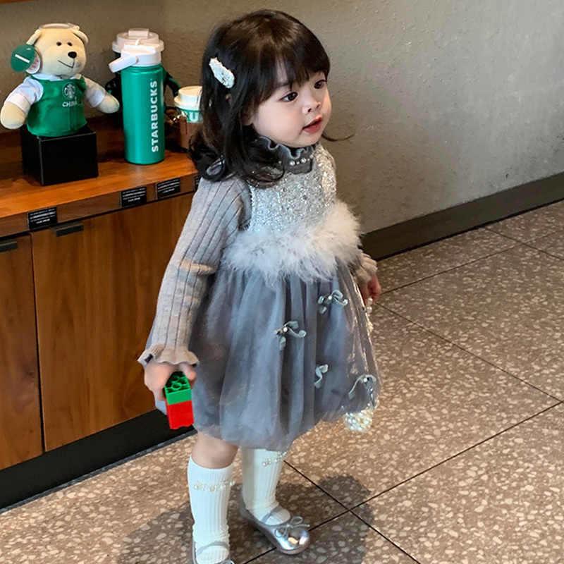 [Archive Sale] Mesh Bow Feather-trimmed Sleeveless Midi Dresses - image 7