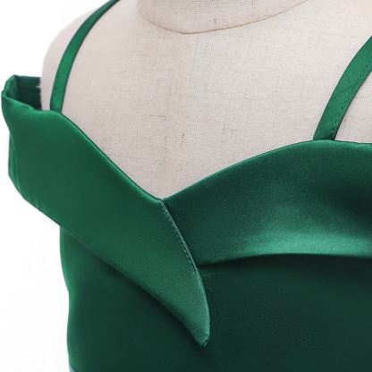 Satin Striped Bow Short Sleeve Midi Dresses - image 5