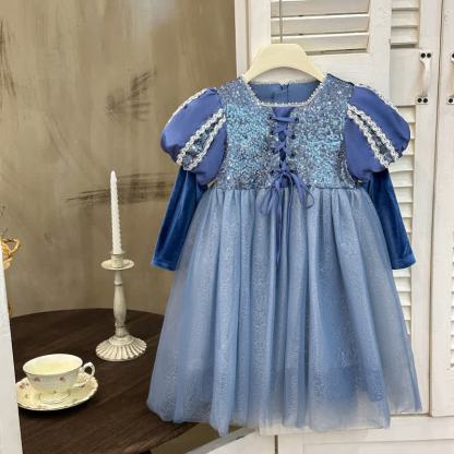 Velvet Lace-up Long Sleeve Midi Dresses - image 8