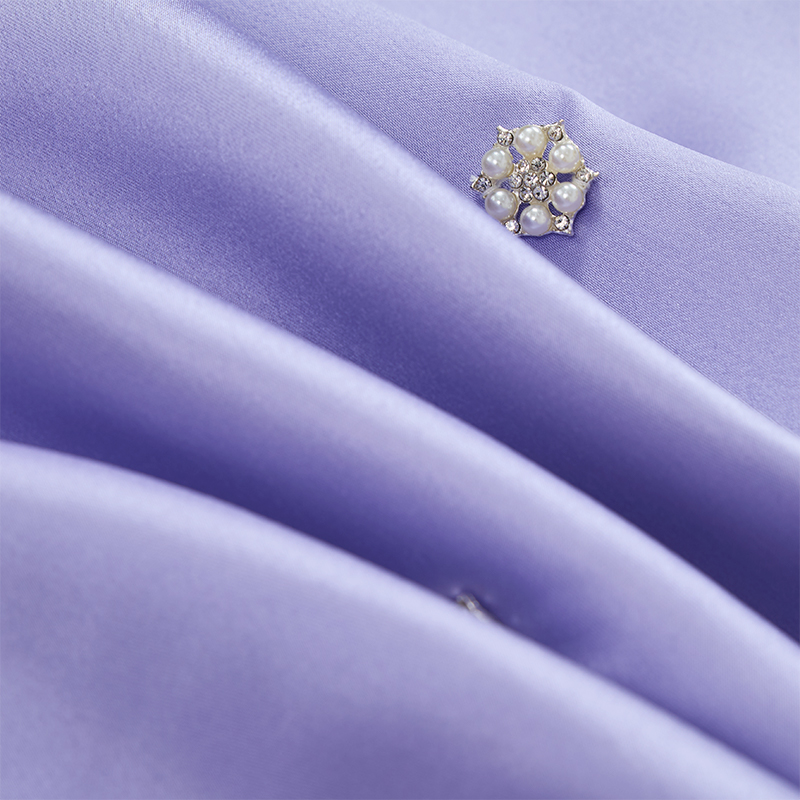 Satin Imitation Pearls Sleeveless Regular Dresses - image 16
