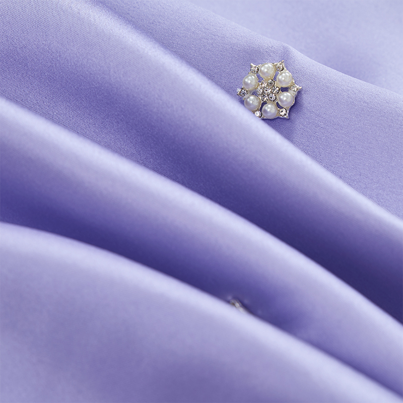 Satin Imitation Pearls Sleeveless Regular Dresses - image 16