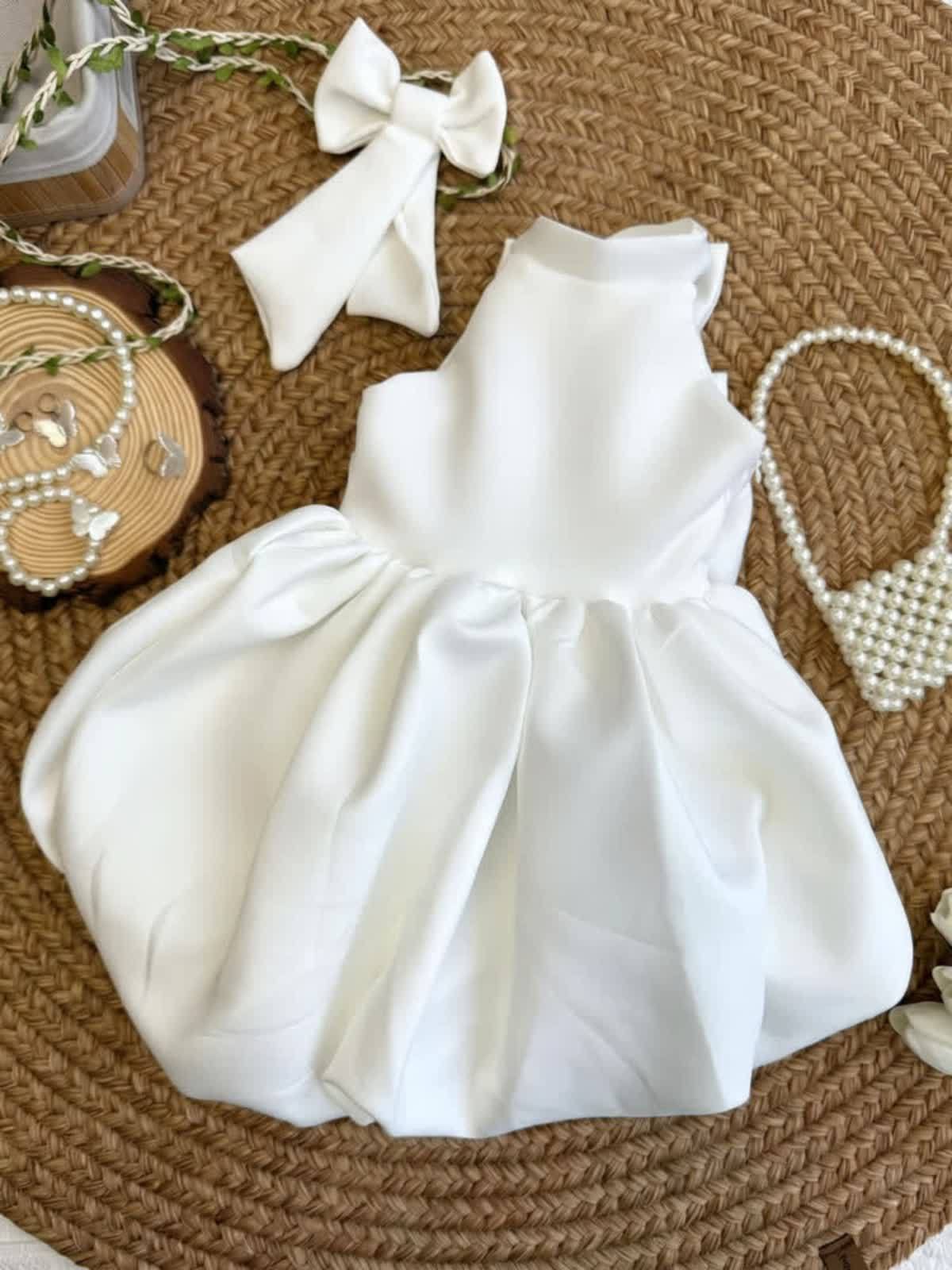 SCUBA KNIT Bow Short Sleeve Short Dresses - image 13