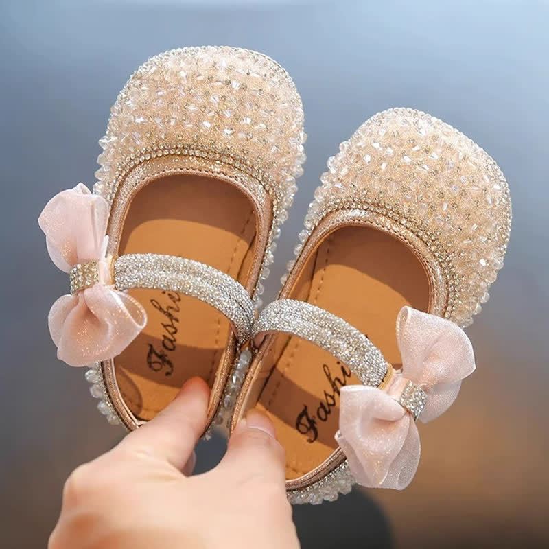 Solid Bow Rhinestones Round Toe Flats  - image 8