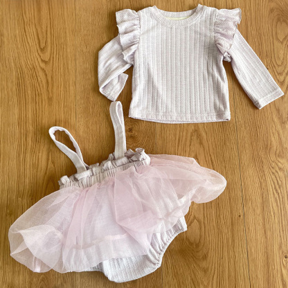 [Archive Sale] Mesh Split Joint Long Sleeve Midi Two-piece Set - image 13