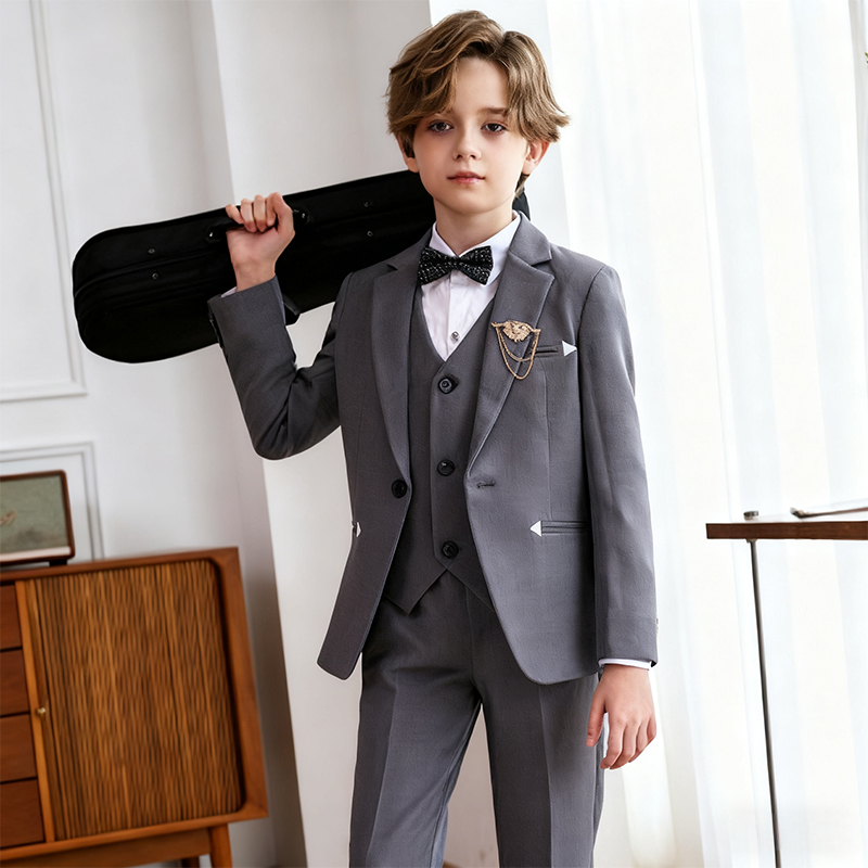 Chemical Fiber Blend Bow Long Sleeve Regular Six-piece Formal Suit - image 10