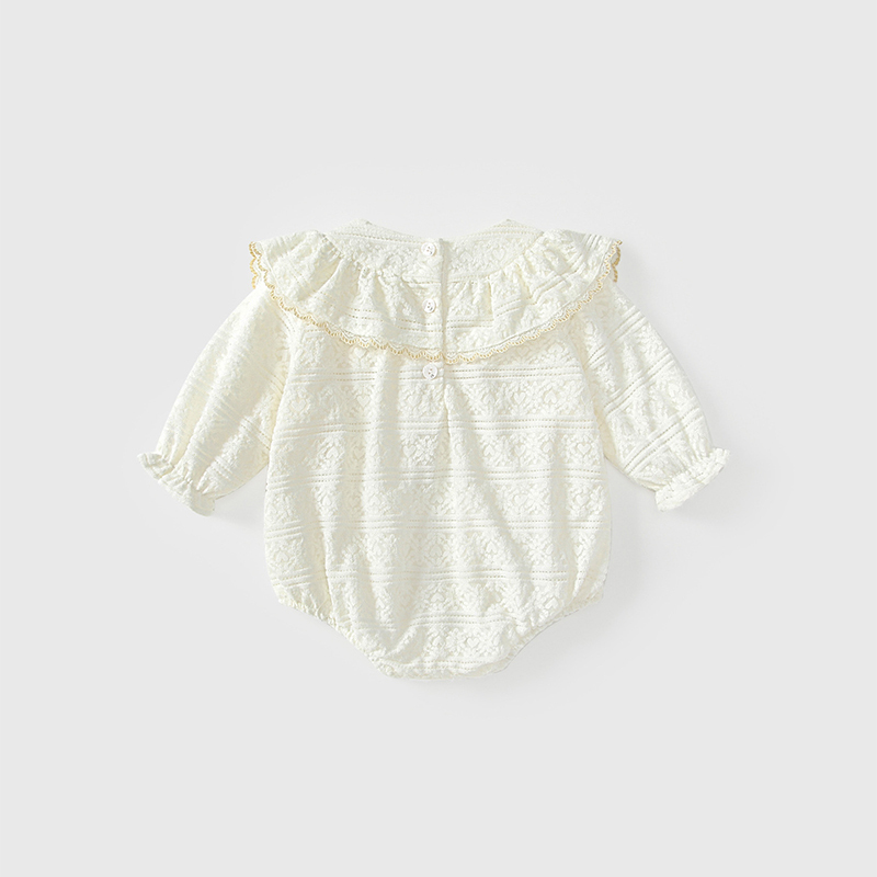 [Archive Sale] Nylon Folds Lace Edge Bow Long Sleeve Regular Bodysuit - image 3