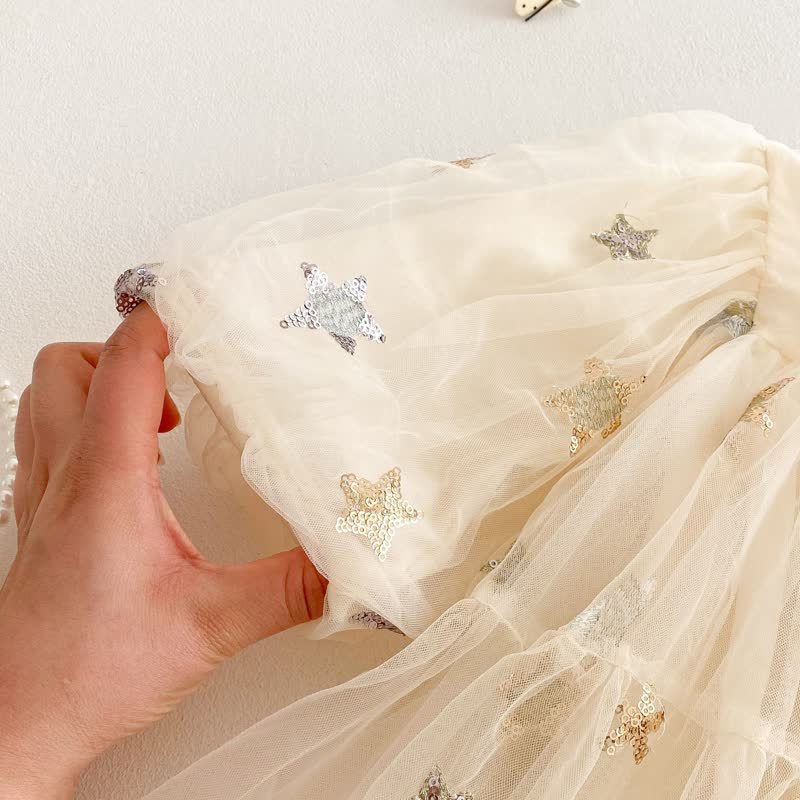 Mesh Embroidery Long Sleeve Midi Dresses - image 9