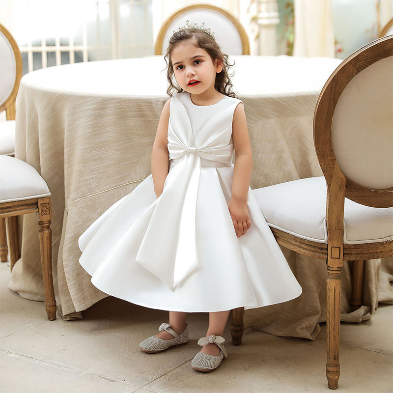 Satin Bow Sleeveless Regular Dresses - image 5