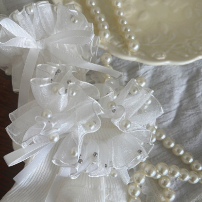 Polka Dots With Pearls Socks - image 3