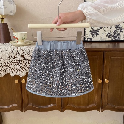Knitted Feather-trimmed Long Sleeve Midi Tops&skirts Set - Grey - Skirts - 11-12Y - image 7