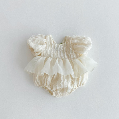 Chiffon Rosette Short Sleeve Regular Dresses - image 10