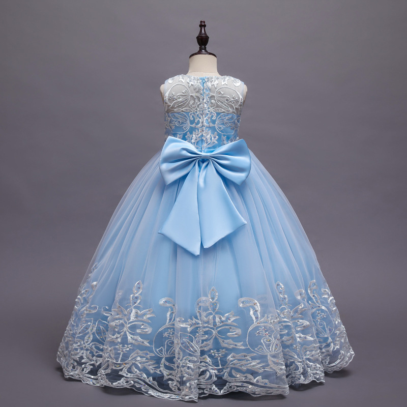 Mesh Lace Bow Lace Sleeveless Long Dresses - image 5