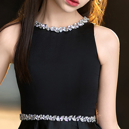 Satin Rhinestone Sleeveless Maxi Dresses - image 7