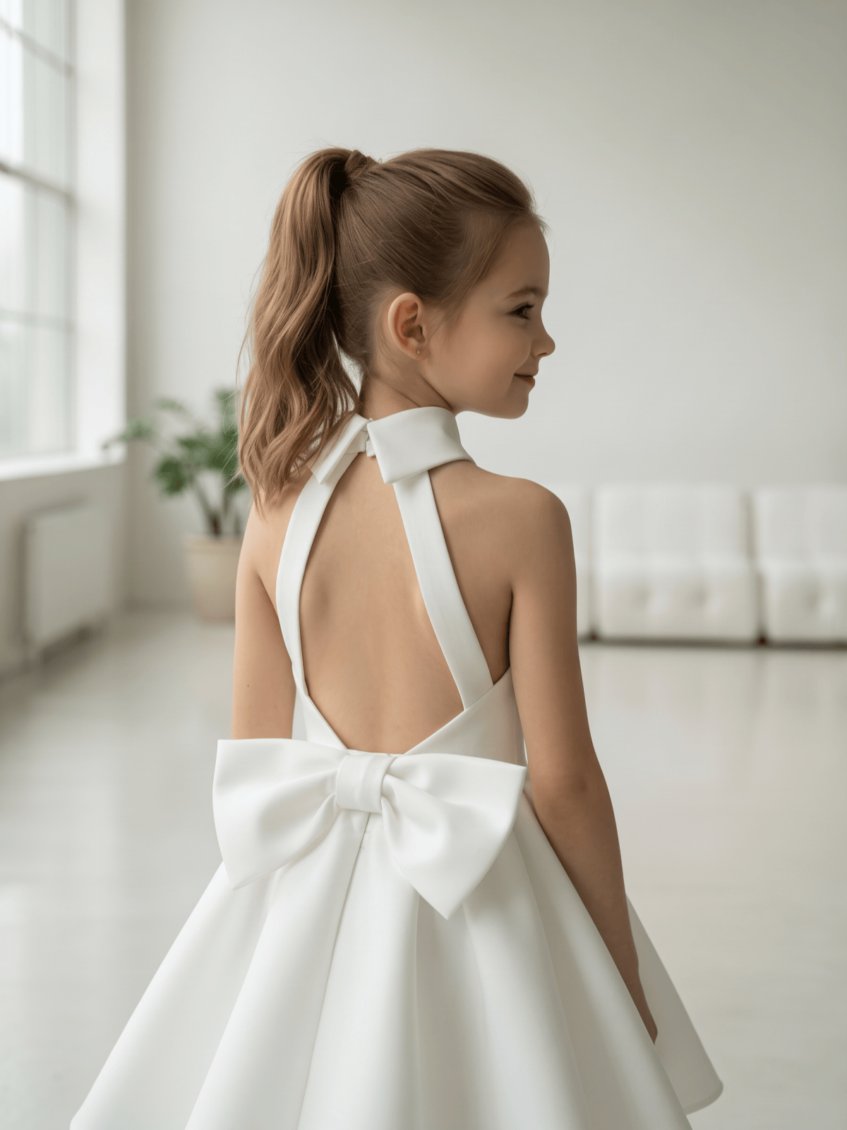Satin Bow Sleeveless Short Dresses - image 6