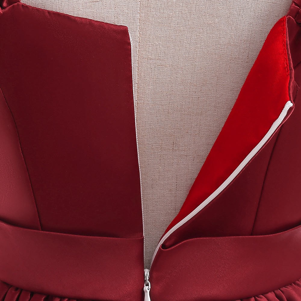 Satin Bow Long Sleeve Midi Dresses - image 14