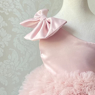 Mesh & Satin Bow Folds Sleeveless Short Dresses - image 5