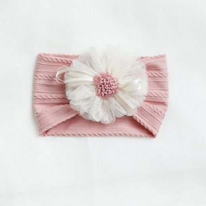 Color-block With Bow Hairband - Pink-Beige - image 9