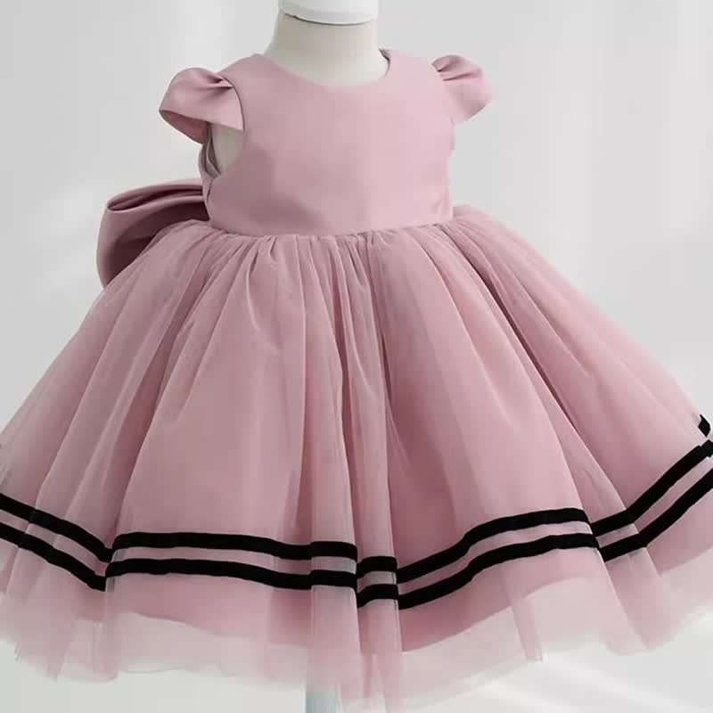 Mesh Bow Cap Sleeve Midi Dresses - image 9
