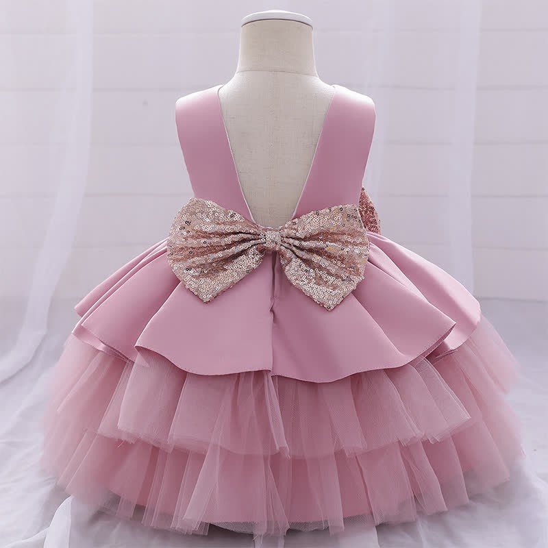 Satin & Mesh Bow Sleeveless Maxi Dresses - image 16