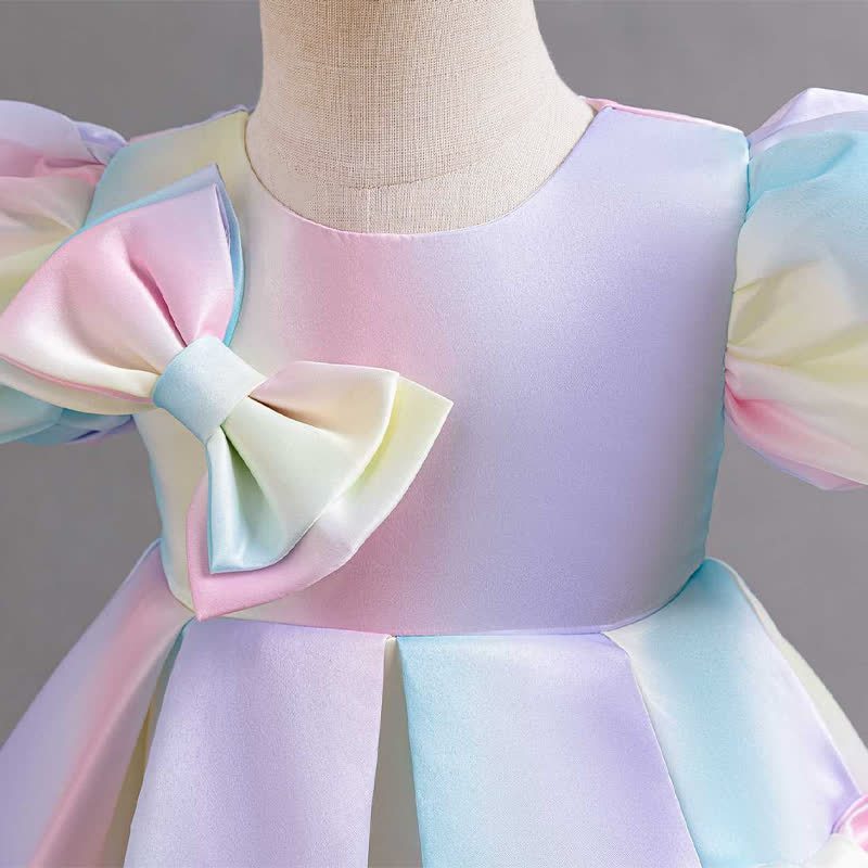 Satin Bow Short sleeve Midi Dresses - image 5