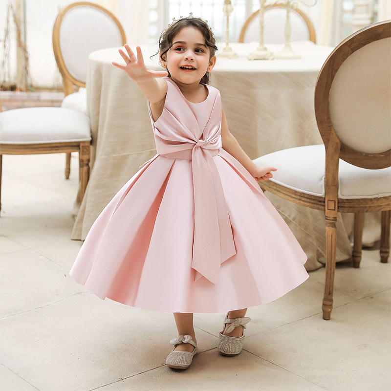 Satin Bow Sleeveless Regular Dresses - image 12