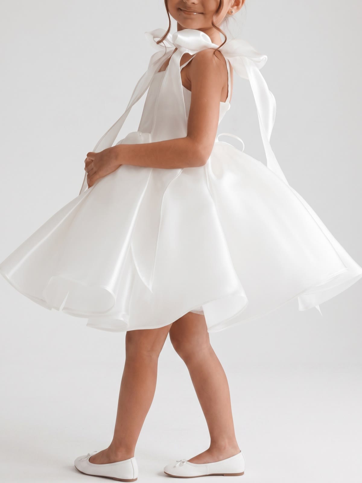 Satin Bow Sleeveless Short Dresses - image 4