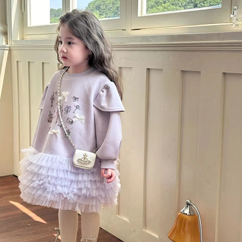 Fleece Split Joint Long Sleeves Midi Dresses - image 4