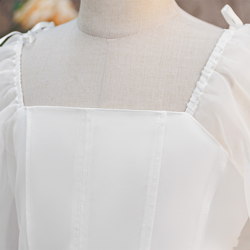 Chiffon Split Joint Long sleeve Midi Dresses - image 5