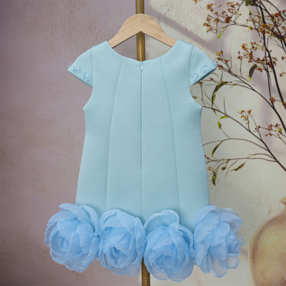 [Archive Sale] Scuba Knit Rosette Cap Sleeve Midi Dresses - image 3