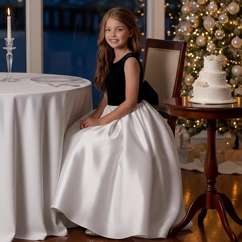 Satin Bow Sleeveless Maxi Dresses - image 16