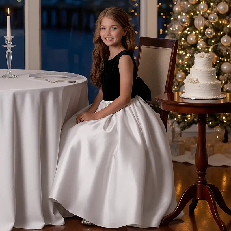 Satin Bow Sleeveless Maxi Dresses - image 16