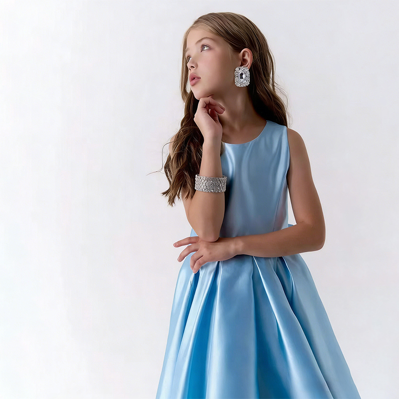 Satin Bow Sleeveless Maxi Dresses - image 15