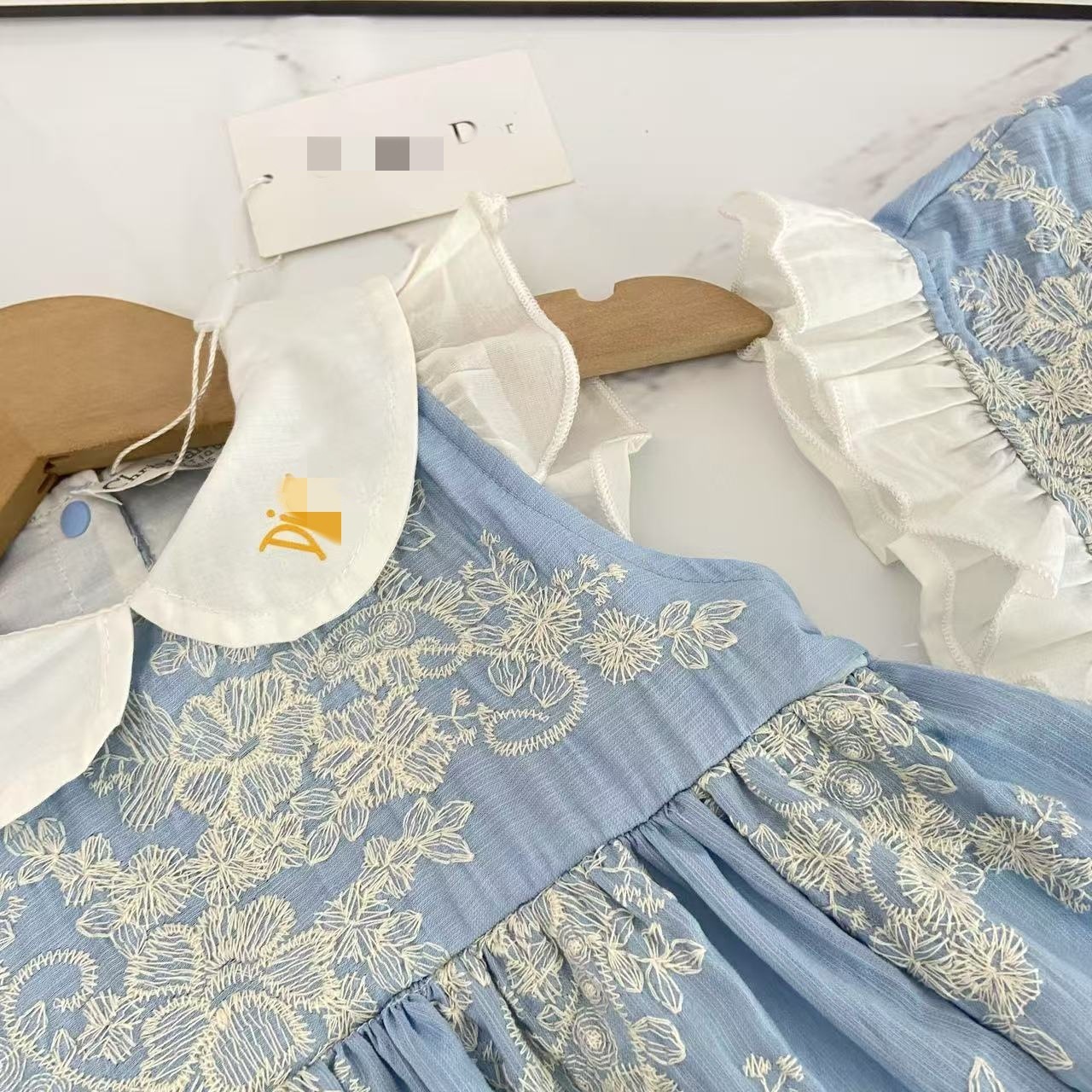 100% Cotton Embroidery Cap Sleeve Midi Dresses - image 7