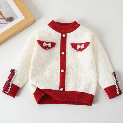 Acrylic Mesh Folds Binding Long Sleeve Regular Two-piece Set - White Top - 130cm - image 5