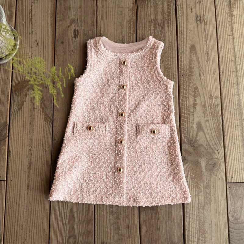 Tweed Buckle Bow Sleeveless Regular Dresses - image 8