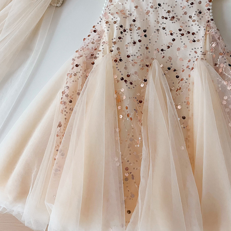 Mesh Sequins Folds Sleeveless Midi Dresses - image 7