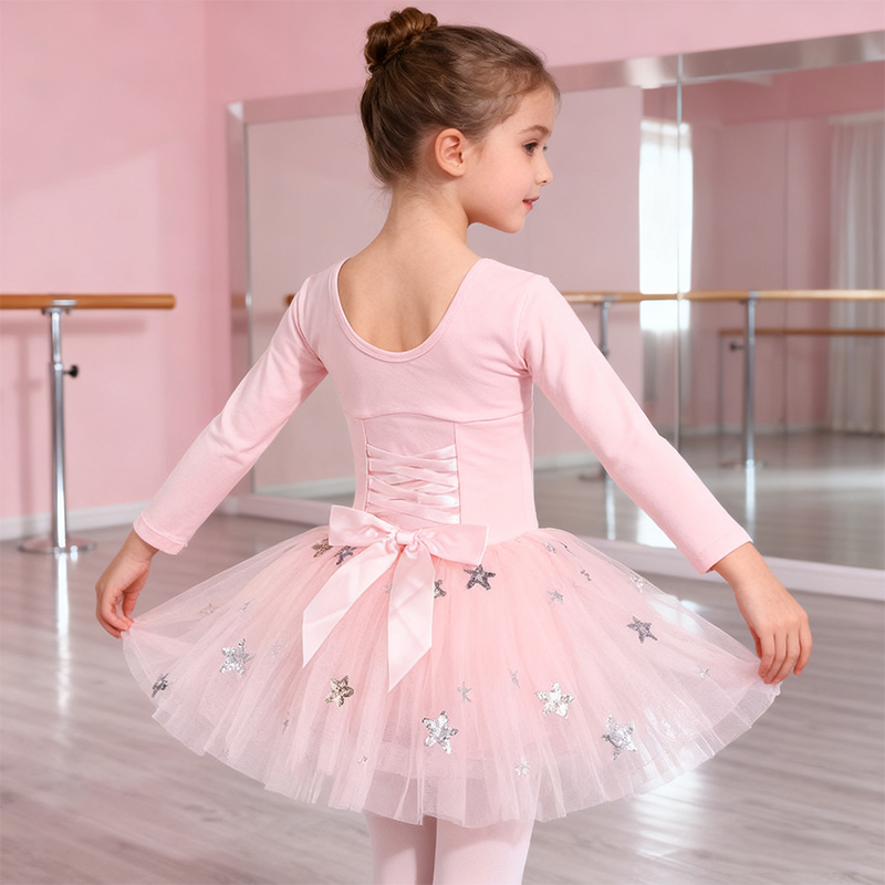 Sequins Ballet Short Sleeve Short Dresses - image 4