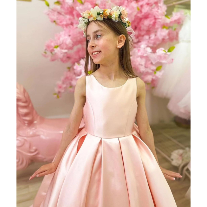 Satin Bow Sleeveless Maxi Dresses - image 2