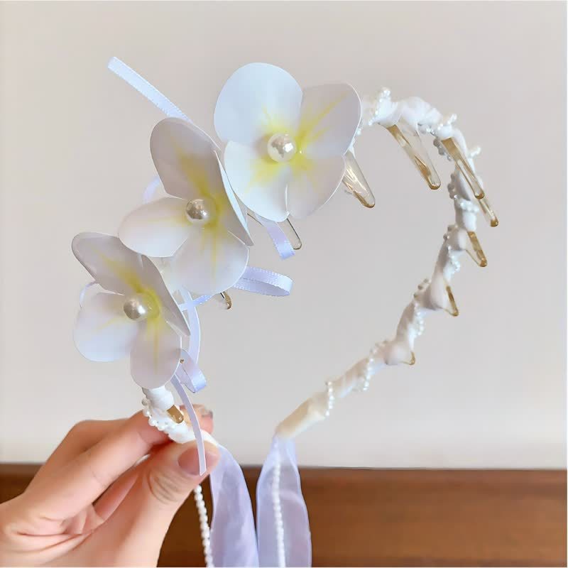 Floral Rosette Headband - White - image 3